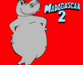 Disegno Madagascar 2 Gloria pitturato su redon