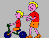 Disegno Triciclo pitturato su Riccardo