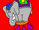 Disegno Elefante in scena  pitturato su Francesca