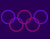 Disegno Anelli dei giochi olimpici  pitturato su leti