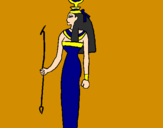 Disegno Hathor pitturato su anónimo