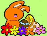 Disegno Coniglietto di Pasqua  pitturato su DANY