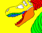 Disegno Scheletro di Tyrannosaurus rex pitturato su DRAGO