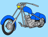 Disegno Motocicletta pitturato su mirko