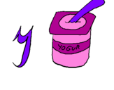 Disegno yogurt pitturato su federica