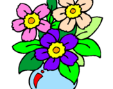 Disegno Vaso di fiori  pitturato su vaso fiori