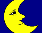 Disegno Luna  pitturato su carlotta 9 anni