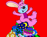 Disegno Coniglio di Pasqua pitturato su giovanni