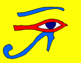Disegno Occhio di Horus  pitturato su Enrico