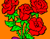 Disegno Mazzo di rose  pitturato su matilde