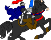 Disegno Cavaliere a cavallo pitturato su SALVO