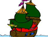 Disegno Barca  pitturato su THOMAS