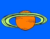 Disegno Saturno pitturato su roberta
