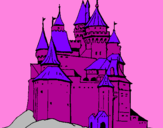 Disegno Castello medievale  pitturato su aldona