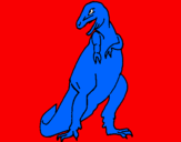 Disegno Tyrannosaurus Rex pitturato su  tyranosaurio