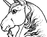 Disegno Testa di unicorno  pitturato su uni