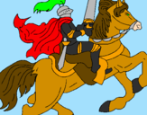 Disegno Cavaliere a cavallo pitturato su davide