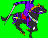 Disegno Cavaliere a cavallo IV pitturato su riccky chi