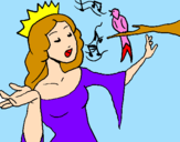 Disegno Principessa che canta pitturato su manuela