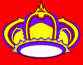 Disegno Corona pitturato su lilo