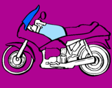 Disegno Motocicletta  pitturato su redon  