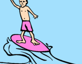 Disegno Surf pitturato su simone 