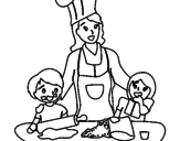 Disegno Cuoco mamma pitturato su Fabio