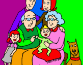 Disegno Famiglia pitturato su la mia famiglia