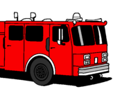 Disegno Camion dei pompieri pitturato su manuel
