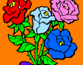 Disegno Mazzo di rose  pitturato su qtfmsvffhòl5i  sefbey