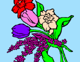Disegno Mazzo di fiori pitturato su Camilla