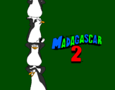 Disegno Madagascar 2 Pinguino pitturato su samu