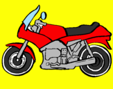 Disegno Motocicletta  pitturato su CANE REX