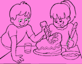 Disegno Torta per la mamma  pitturato su lLoris