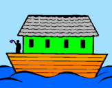 Disegno Arca di Noè  pitturato su nicola