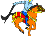 Disegno Cavaliere a cavallo IV pitturato su alice