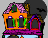 Disegno La Casa del mistero  pitturato su emin