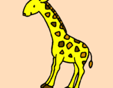 Disegno Giraffa  pitturato su vale e andrea