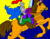 Disegno Cavaliere a cavallo pitturato su Matteo