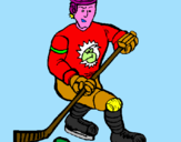 Disegno Giocatore di hockey su ghiaccio pitturato su michael