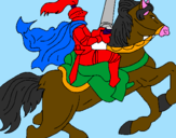 Disegno Cavaliere a cavallo pitturato su francesco