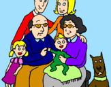 Disegno Famiglia pitturato su camila