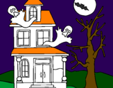 Disegno Casa del terrore pitturato su snoppy85