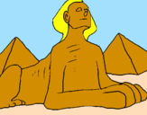 Disegno Sfinge pitturato su elsa