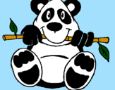 Disegno Orso panda  pitturato su nicole