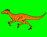 Disegno Velociraptor  pitturato su kaka
