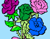 Disegno Mazzo di rose  pitturato su 3i.sfv´85348lñ
