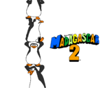 Disegno Madagascar 2 Pinguino pitturato su ciuco 2