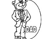 Disegno Papà orso  pitturato su alessia