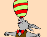 Disegno Coniglio giocoliere  pitturato su justin4
